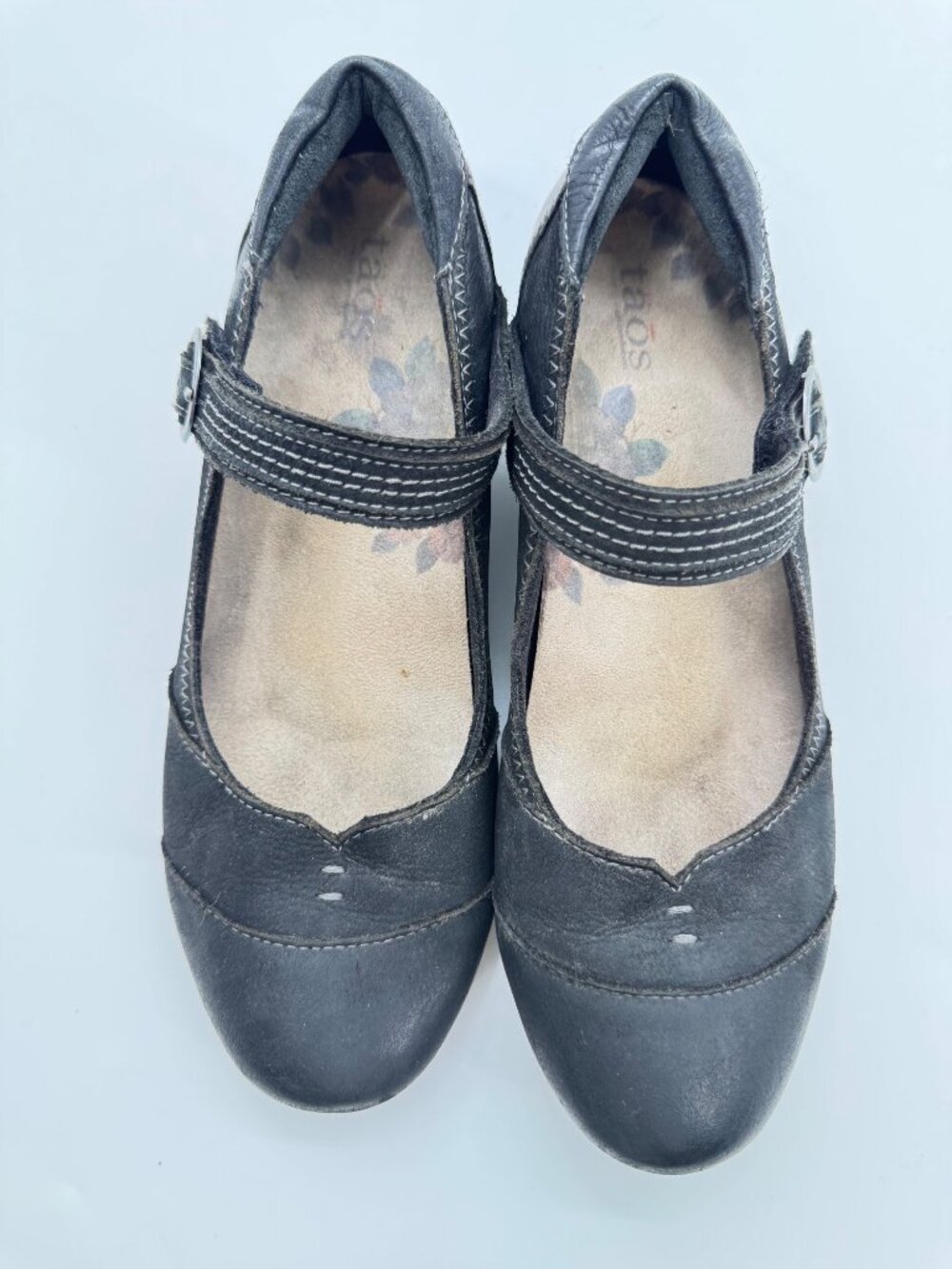Taos Black Leather Virtue Mary Jane Shoes Womens Size 7 US / 38 EU With Adjustab - Picture 7 of 11